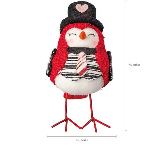 Way to Celebrate Valentine’s Day fabric Bird with black tabletop decoration. - Picture 5 of 8